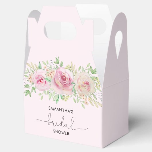 Elegante rozen bruidsshower bedankdoosjes (Geopend)