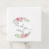 Elegante rozen bruidsshower bedankjes labels (In situ)