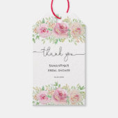 Elegante Rozen Bruiloft Dank Je Cadeaulabel (Voorkant)
