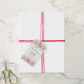 Elegante Rozen Bruiloft Dank Je Cadeaulabel (Met Touw)
