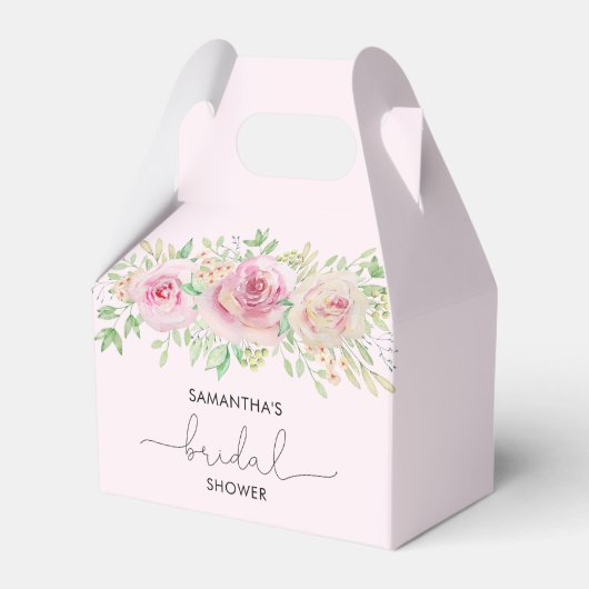 Elegante rozen bruiloft feest bedankdoosjes (Voorkant Zijde)