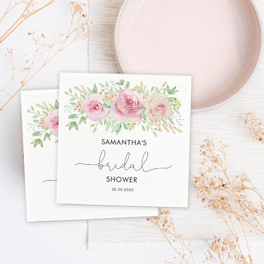 Elegante rozen bruiloft feest servet