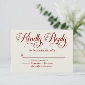 Elegante Rozen bruiloft RSVP (Staand voorkant)