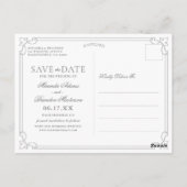 Elegante Rozen Bruiloft Save the Date Briefkaart (Achterkant)