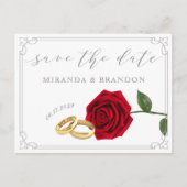 Elegante Rozen Bruiloft Save the Date Briefkaart (Voorkant)