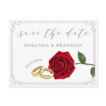 Elegante Rozen Bruiloft Save the Date