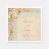 Elegante  Rozen bruiloft servetten (Voorkant)