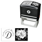 Elegante Rozen bruiloft Zelfinktende Stempel (In situ)