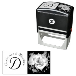 Elegante Rozen bruiloft Zelfinktende Stempel