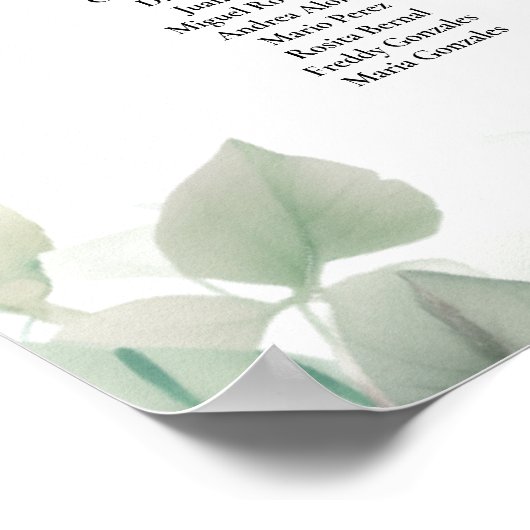 Elegante rozen bruiloft zitgrafiek 20 tafels poster (Hoek)