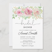 Elegante rozen Bruiloftsuitnodiging Kaart (Voorkant)