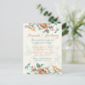 Elegante Rozen Budget Huwelijksuitnodiging Uitnodiging Briefkaart (Staand voorkant)