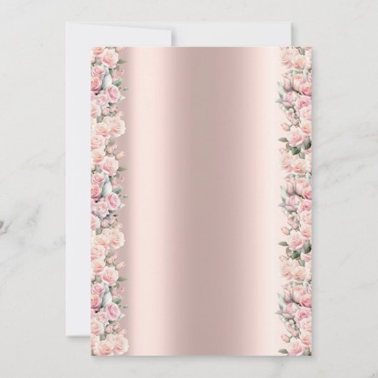 Elegante Rozen Chique Roos Goud Baby shower Kaart (Achterkant)