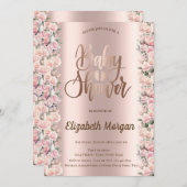 Elegante Rozen Chique Roos Goud Baby shower Kaart (Voorkant / Achterkant)