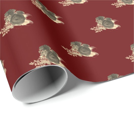 Elegante rozen corsage cadeaupapier (Rol Hoek)