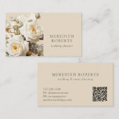 Elegante  Rozen Crème Horizontaal Visitekaartje (Voorkant / Achterkant)