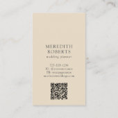 Elegante  Rozen Crème Verticaal Visitekaartje (Achterkant)