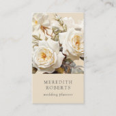 Elegante  Rozen Crème Verticaal Visitekaartje (Voorkant)