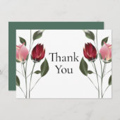 Elegante Rozen Dank U Bedankkaart (Voorkant / Achterkant)