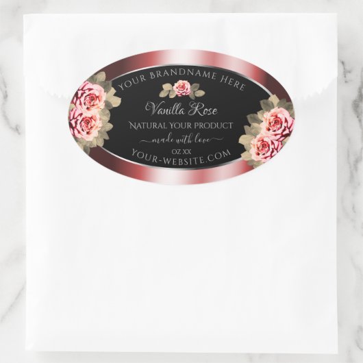 Elegante Rozen die Rode Zwarte Etiketten vormen (Tas)