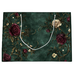 Elegante rozen. Diep groene achtergrond. Groot Cadeauzakje