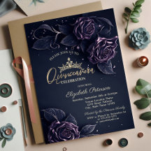 Elegante Rozen Donkere Gotische Quinceañera