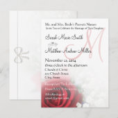 Elegante Rozen en baby's adem bruiloft uitnodiging Briefkaart (Voorkant / Achterkant)