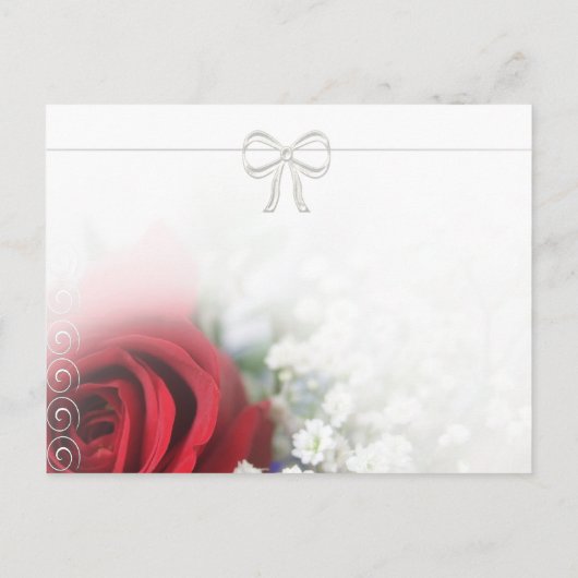 Elegante Rozen en baby's adem bruiloft uitnodiging Briefkaart (Achterkant)