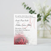 Elegante Rozen en baby's adem bruiloft uitnodiging Briefkaart (Staand voorkant)