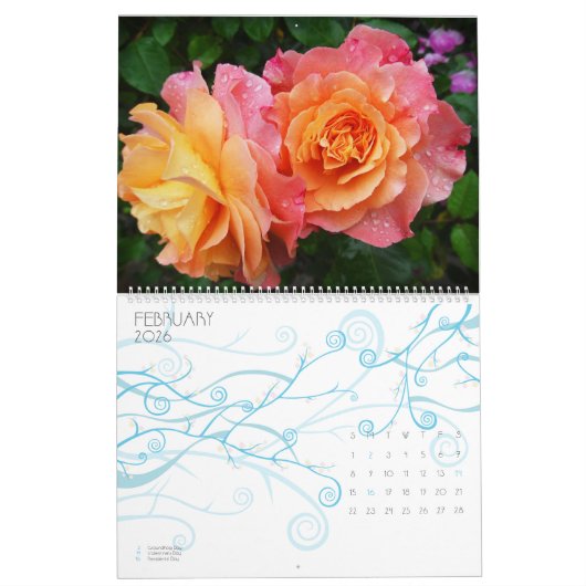 Elegante Rozen en bloemenfotografie Kalender (Feb 2026)
