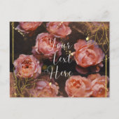 Elegante Rozen en Goud Ansichtkaart Briefkaart (Voorkant)