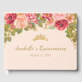 Elegante Rozen en gouden kroon Gastenboek (Voorkant)