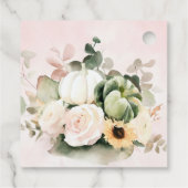 Elegante Rozen en Sunflower Bouque Bedankjes Labels (Achterkant)