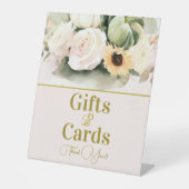 Elegante Rozen en Sunflower Bouque Reclamebord Met Voetstuk (Voorkant)