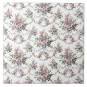 Elegante  Rozen en Swags Tegeltje (Voorkant)