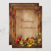 Elegante Rozen en vlinderbruiloft Kaart (Voorkant / Achterkant)