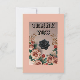 Elegante Rozen Flat Thank You Card Bedankkaart