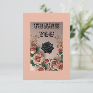 Elegante Rozen Flat Thank You Card Bedankkaart