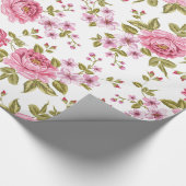Elegante  rozen floral design cadeaupapier (Hoek)