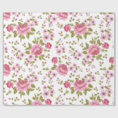 Elegante  rozen floral design cadeaupapier (Vlak)