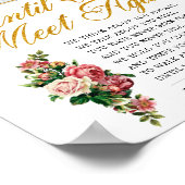 Elegante Rozen Funeral Gedicht Herdenking Bord Poster (Hoek)