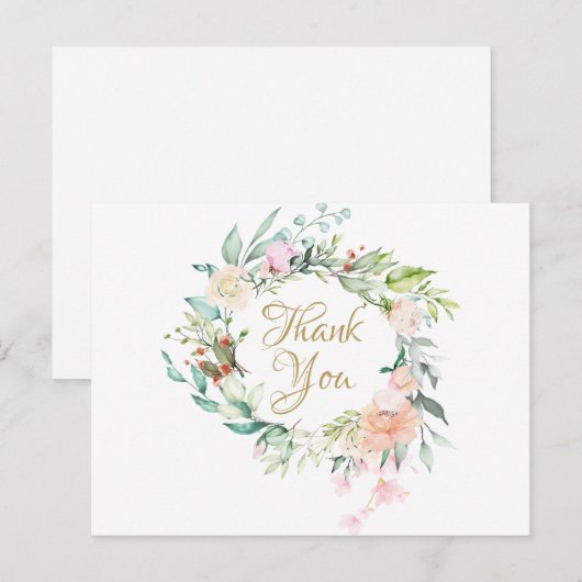 Elegante Rozen Garland Business Bedankt Briefkaart (Voorkant / Achterkant)