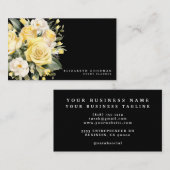 Elegante Rozen Geel Zwarte Bloemen Visitekaartjes (Voorkant / Achterkant)