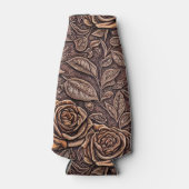 Elegante Rozen gesneden hout Flesjeskoeler (Voorkant)