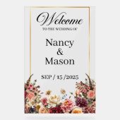 Elegante Rozen Gold Modern Custom Name Wedding Acryl Bord (Voorkant)