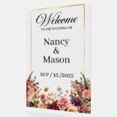 Elegante Rozen Gold Modern Custom Name Wedding Acryl Bord (Hoek)