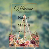 Elegante Rozen Gold Modern Custom Name Wedding Acryl Bord (Neutraal)