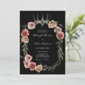 Elegante Rozen Gotische bruiloft Kaart (Staand voorkant)