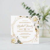 Elegante Rozen gouden bloem Kaart (Staand voorkant)