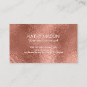 Elegante Rozen gouden folie achtergrond Visitekaartje (Achterkant)